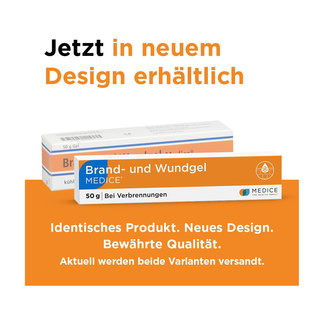 Grafik Brand- und Wundgel Medice Änderung des Packungsdesigns