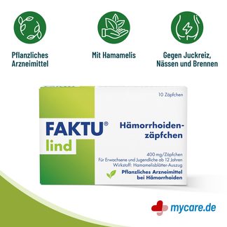 Infografik Faktu lind Hämorrhoidenzäpfchen Eigenschaften