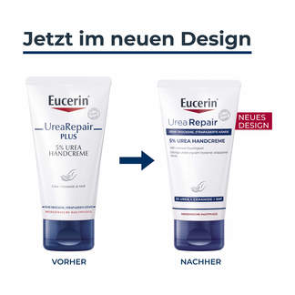 Grafik Eucerin UreaRepair Plus Handcreme 5 % Änderung des Packungsdesigns