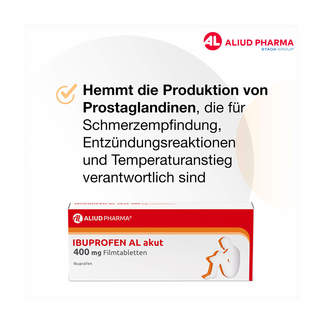 Grafik Ibuprofen AL akut 400 mg Filmtabletten Hemmt die Produktion von Prostaglandinen