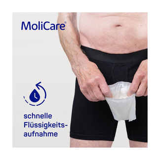 Grafik MoliCare Premium Men Pad 2 Tropfen Schnelle Flüssigkeitsaufnahme