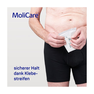 Grafik MoliCare Premium Men Pad 2 Tropfen Sicherer Halt dank Klebestreifen