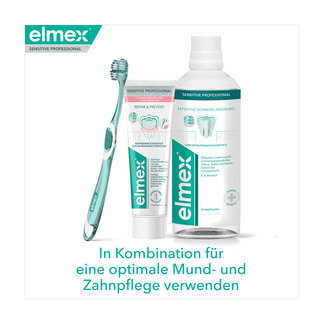 Grafik Elmex Sensitive Professional Repair & Prevent In Kombination für eine optimale Mund- und Zahnpflege verwenden