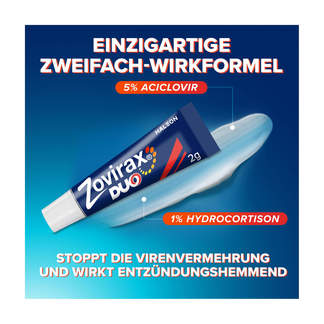 Grafik Zovirax Duo Lippenherpescreme Mit Aciclovir und Hydrocortison