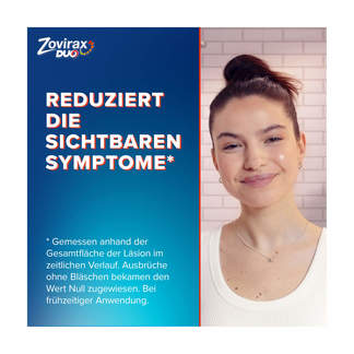 Grafik Zovirax Duo Lippenherpescreme Reduziert die sichtbaren Symptome*