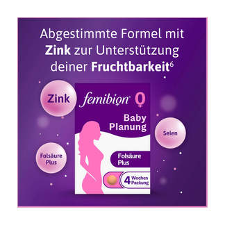 Grafik Femibion 0 Babyplanung 4-Wochen-Packung Abgestimmte Formel mit Zink zur Unterstützung der Fruchtbarkeit*