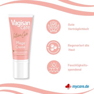 Infografik VagisanCare Pflegecreme Eigenschaften