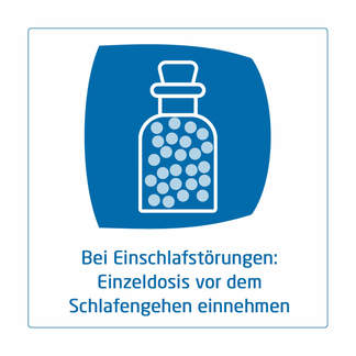 Grafik Calmedoron Mischung Bei Einschlafstörungen: Einzeldosis vor dem Schlafengehen einnehmen