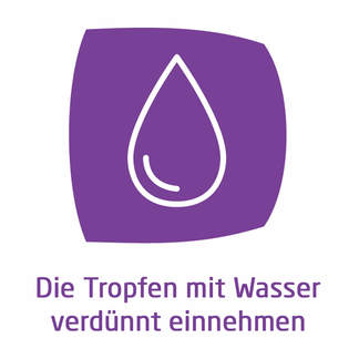 Grafik Infludo Tropfen mit Wasser verdünnt einnehmen