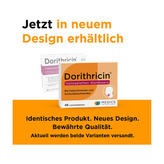 Grafik Dorithricin Halstabletten Waldbeere Änderung des Packungsdesigns