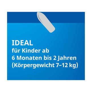 Grafik Paracetamol Stada 125 mg Zäpfchen Ideal für Kinder ab 6 Monaten bis 2 Jahren (Körpergewicht 7-12 kg)