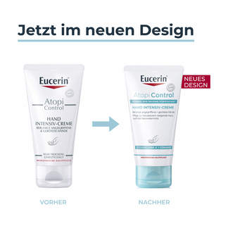 Grafik Eucerin AtopiControl Hand Intensiv-Creme Änderung des Packungsdesigns