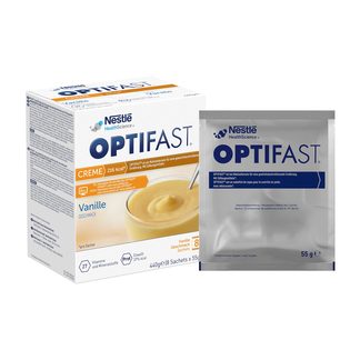 Optifast home Creme Vanille Pulver Verpackung mit Sachet