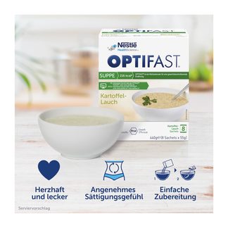 Grafik Optifast home Suppe Kartoffel-Lauch Pulver Vorteile