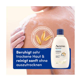 Grafik Aveeno Skin Relief Seifenfreies Duschgel Beruhigt sehr trockene Haut und reinigt sanft ohne auszutrocknen