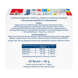 Doppelherz aktiv Magnesium 500+B12+D3 Depot DIRECT Sticks linke Seitenansicht