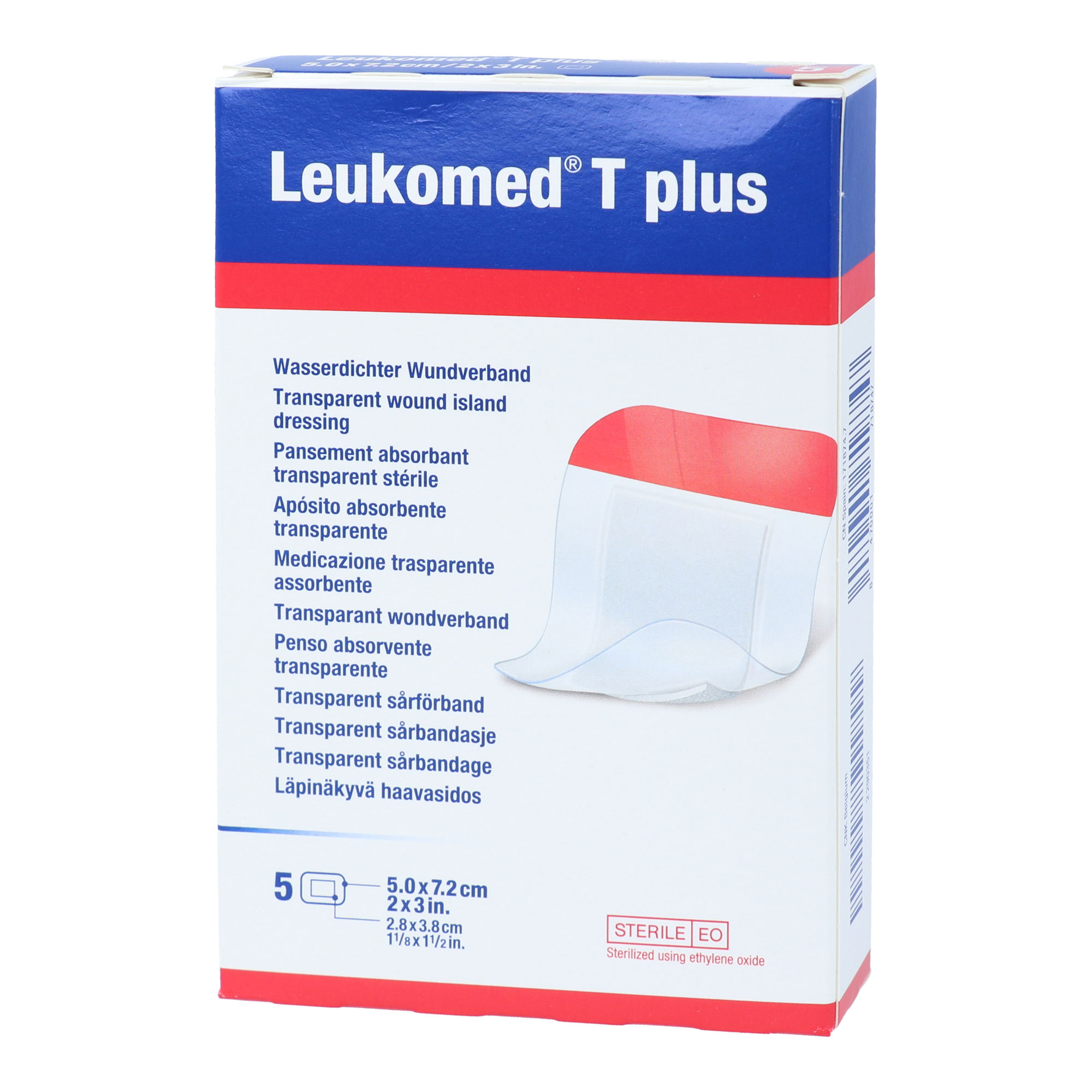 Leukomed transp. plus sterile Pflaster 5x7,2 cm