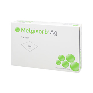 Melgisorb Ag Verband 5x5 cm 10 St