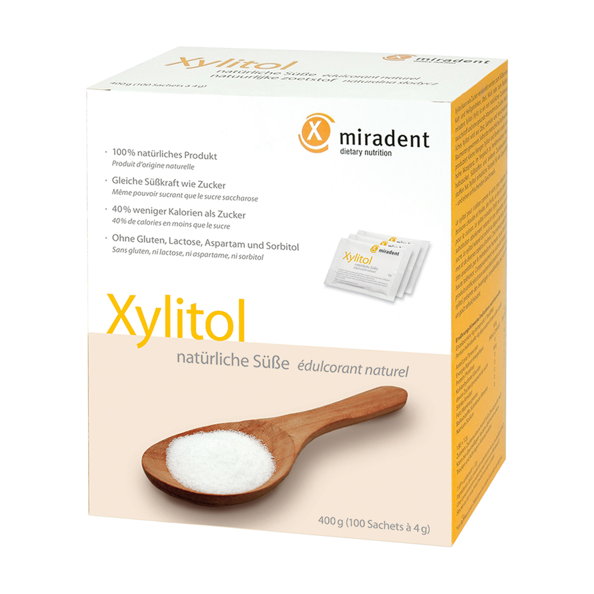 Miradent Zuckerersatz Xylitol Pulver Sachets