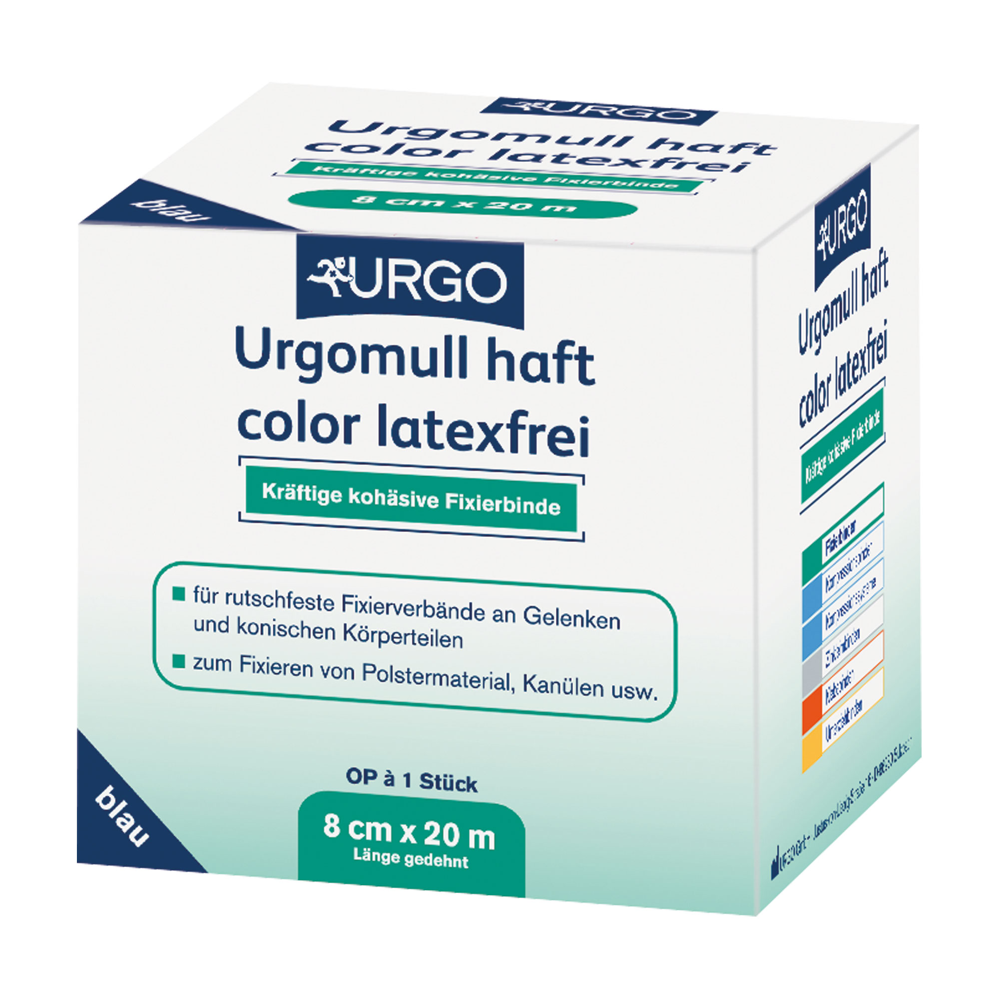 Urgomull haft color latexfrei 8 cm x 20 m blau