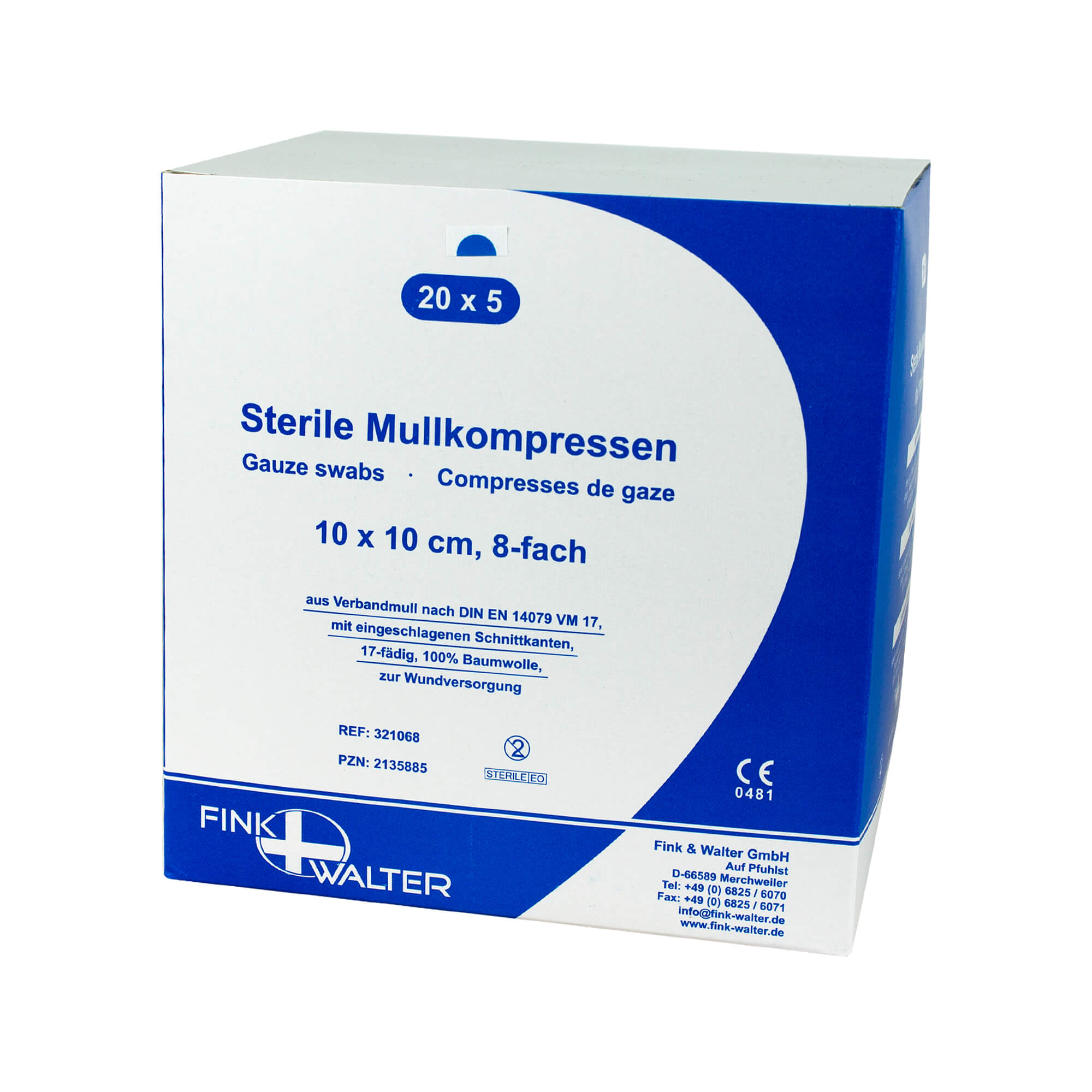 Mullkompressen 10x10 cm steril 8-fach