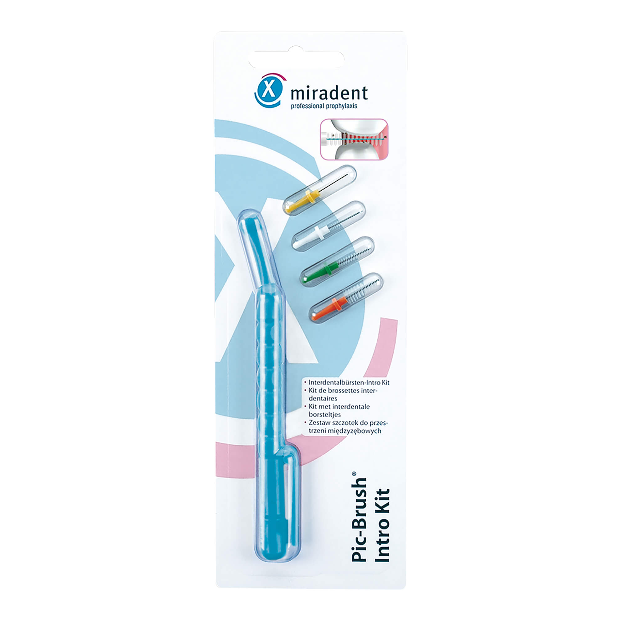 Miradent Interd.PIC-Brush Intro Kit blau tra.1H + 4B