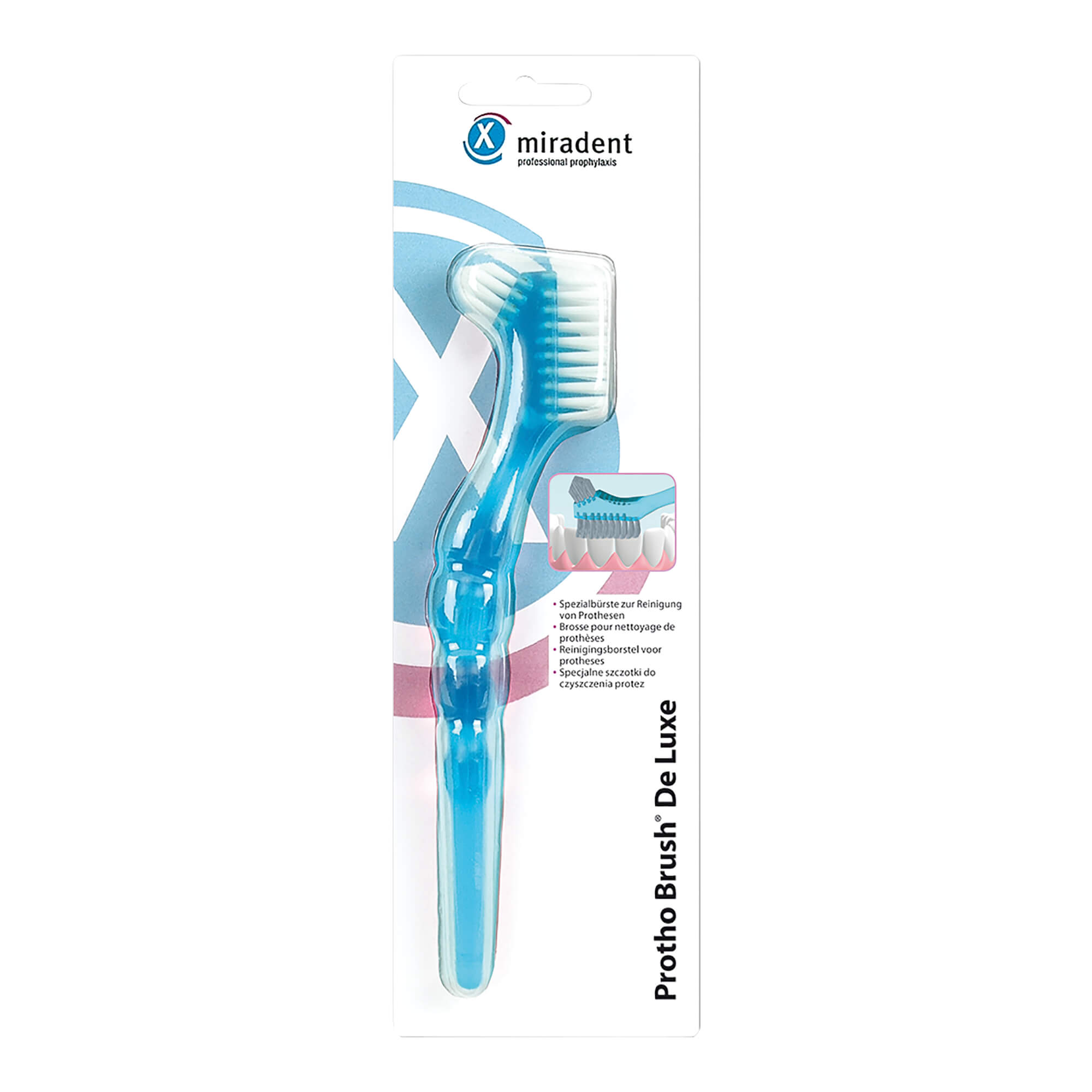 Miradent Prothesenbürste Protho Brush Blau Transparent - None