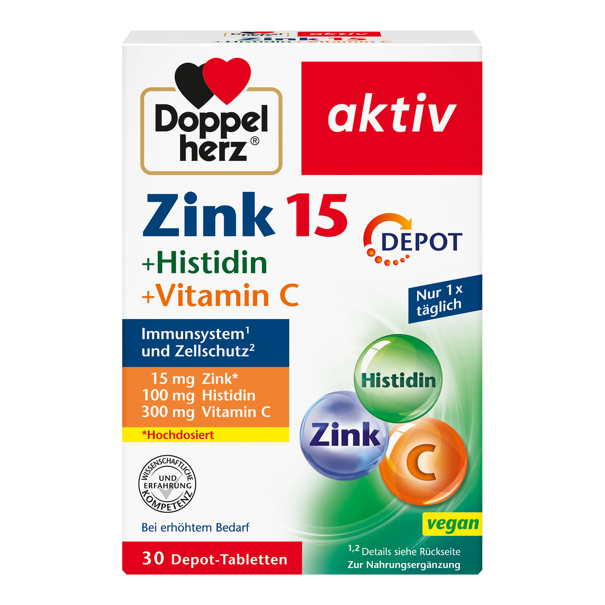 Doppelherz Zink + Histidin + Vitamin C Depot aktiv Tab