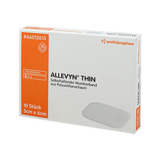 Allevyn Thin 5x6 cm dünne Wundauflage