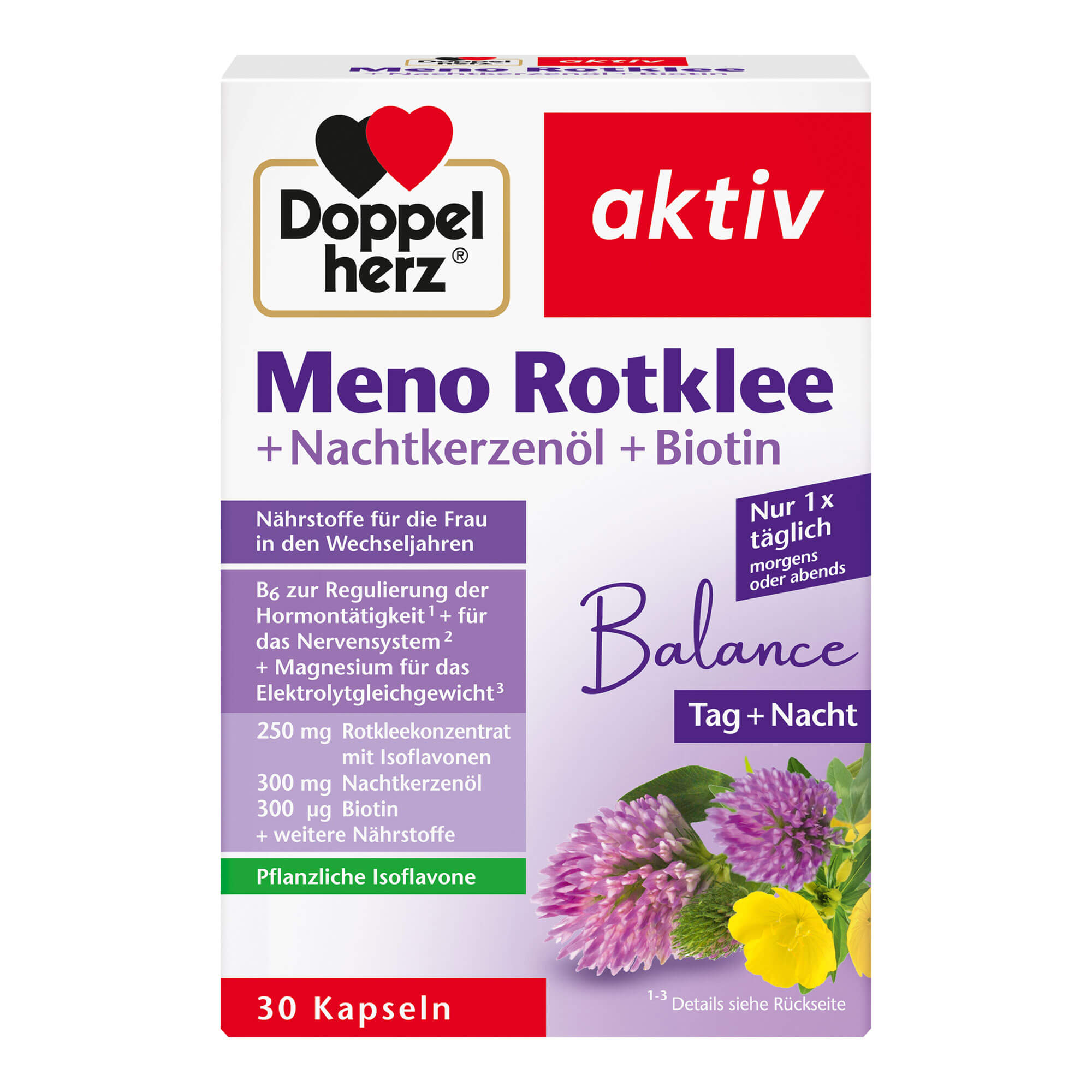 Doppelherz Meno Rotklee+Nachtkerzenöl+Biotin Kapseln