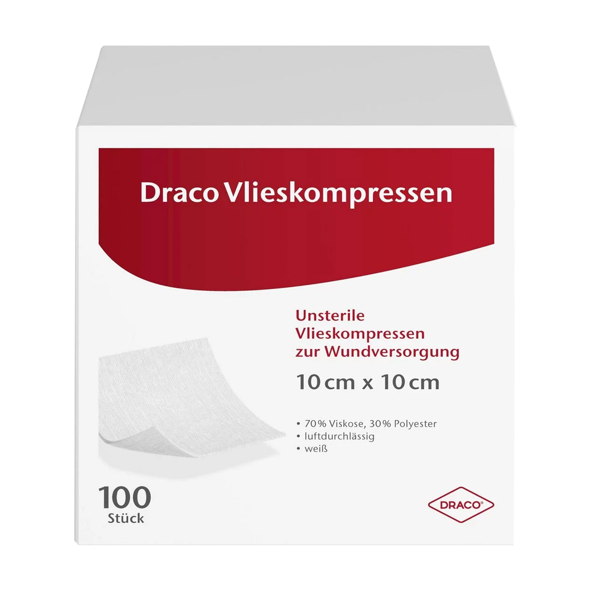 Draco Vlieskompressen, Unsteril 10 X10 Cm - None