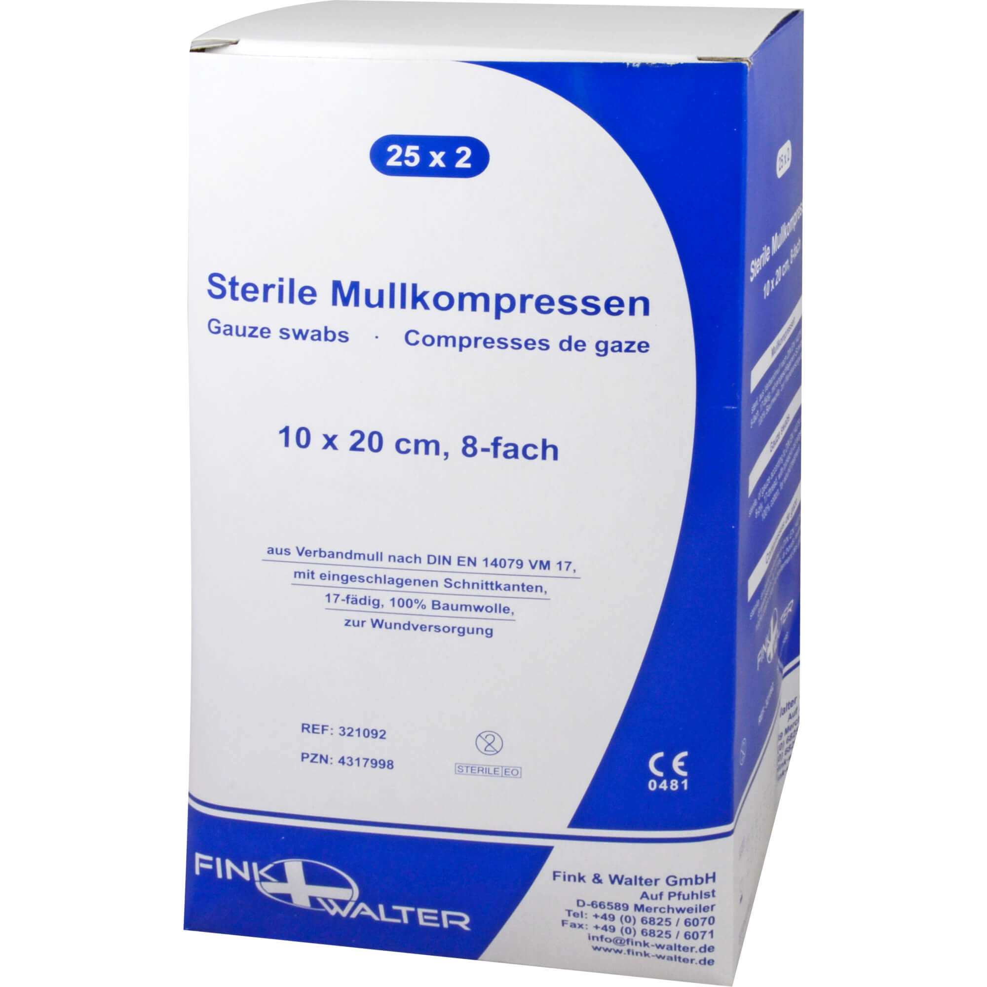 Mullkompressen 10x20 cm steril 8-fach