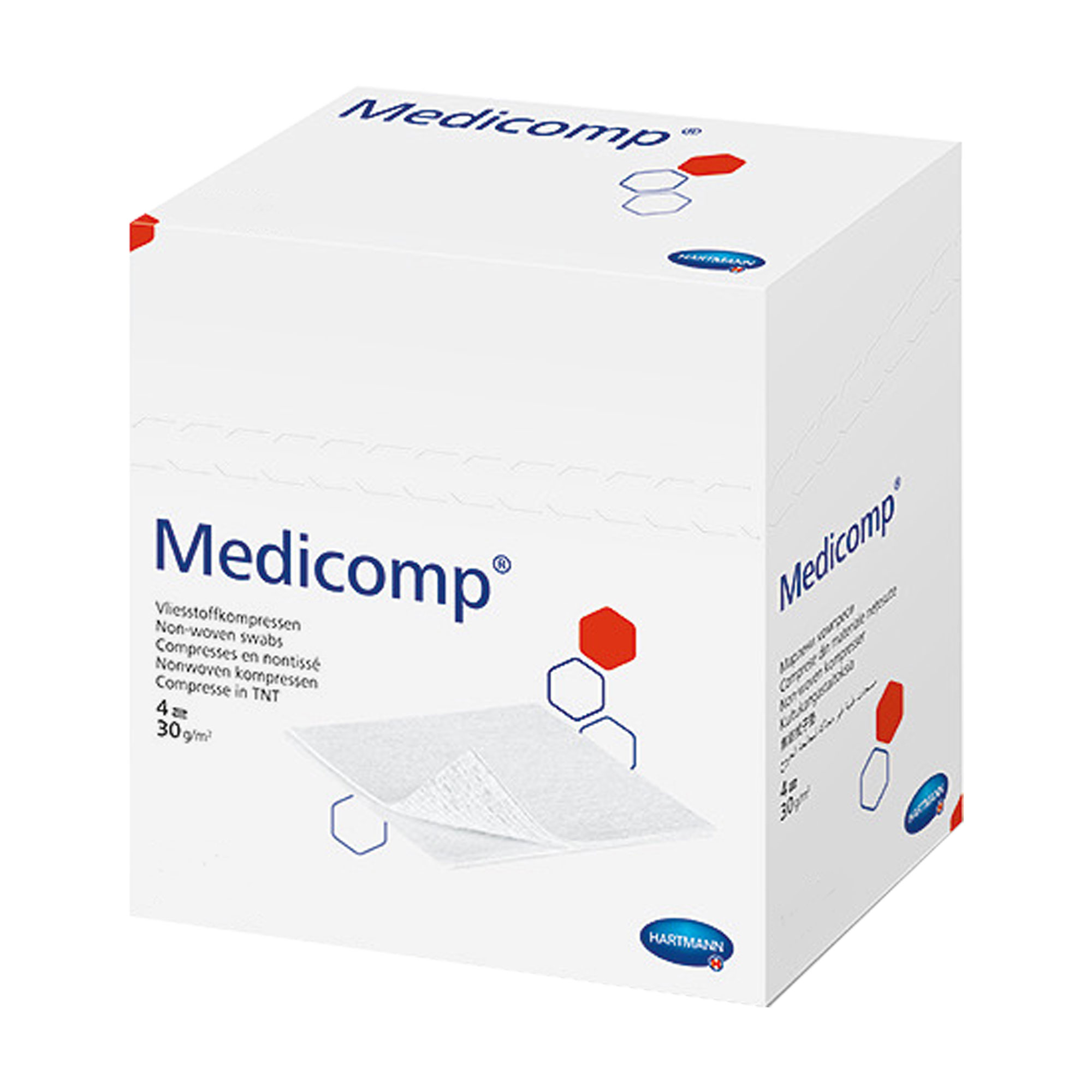 Medicomp Vlieskompressen Unsteril 10 Cm X 20 Cm, 4Lagig - None