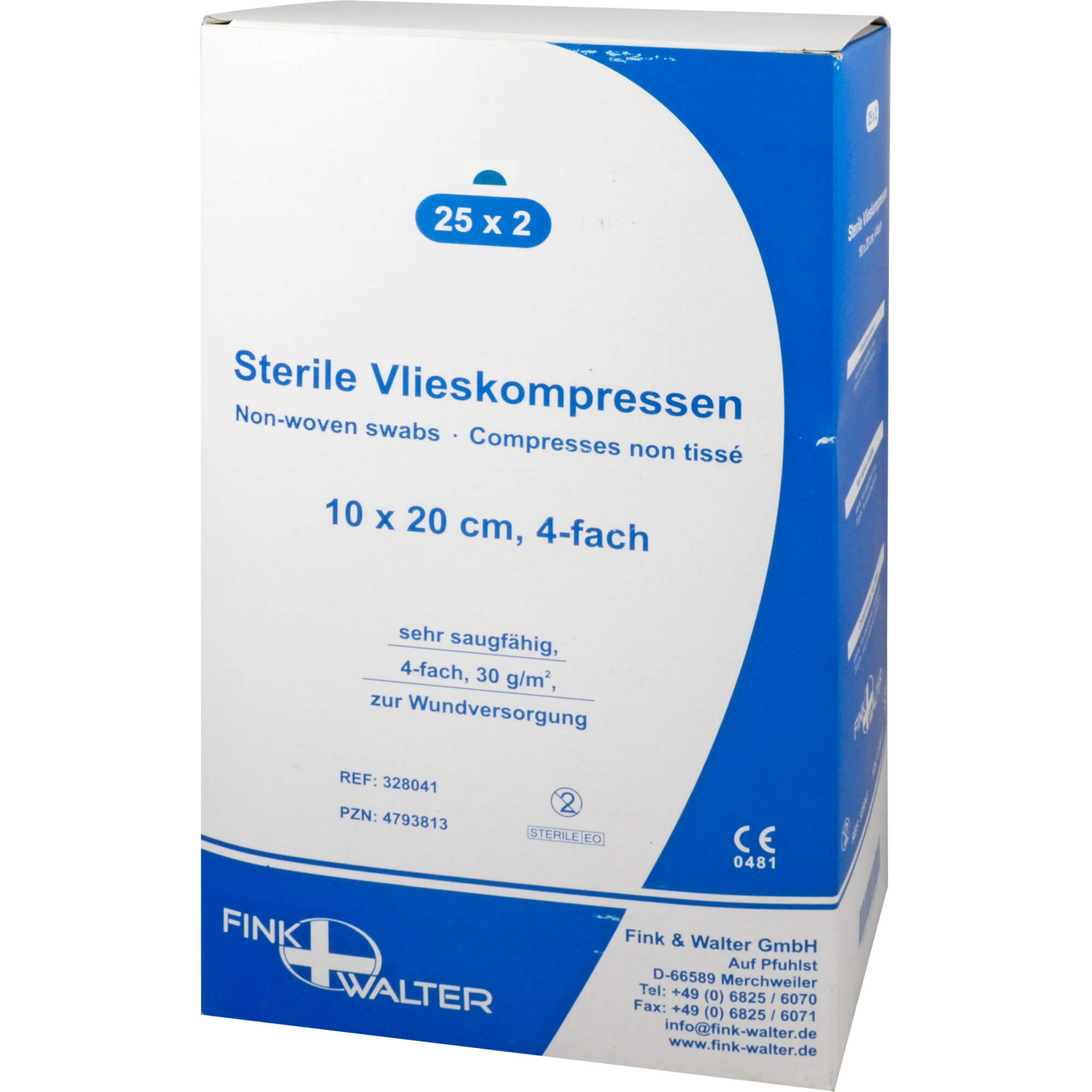 Vlieskompressen 10x20 cm steril 4fach