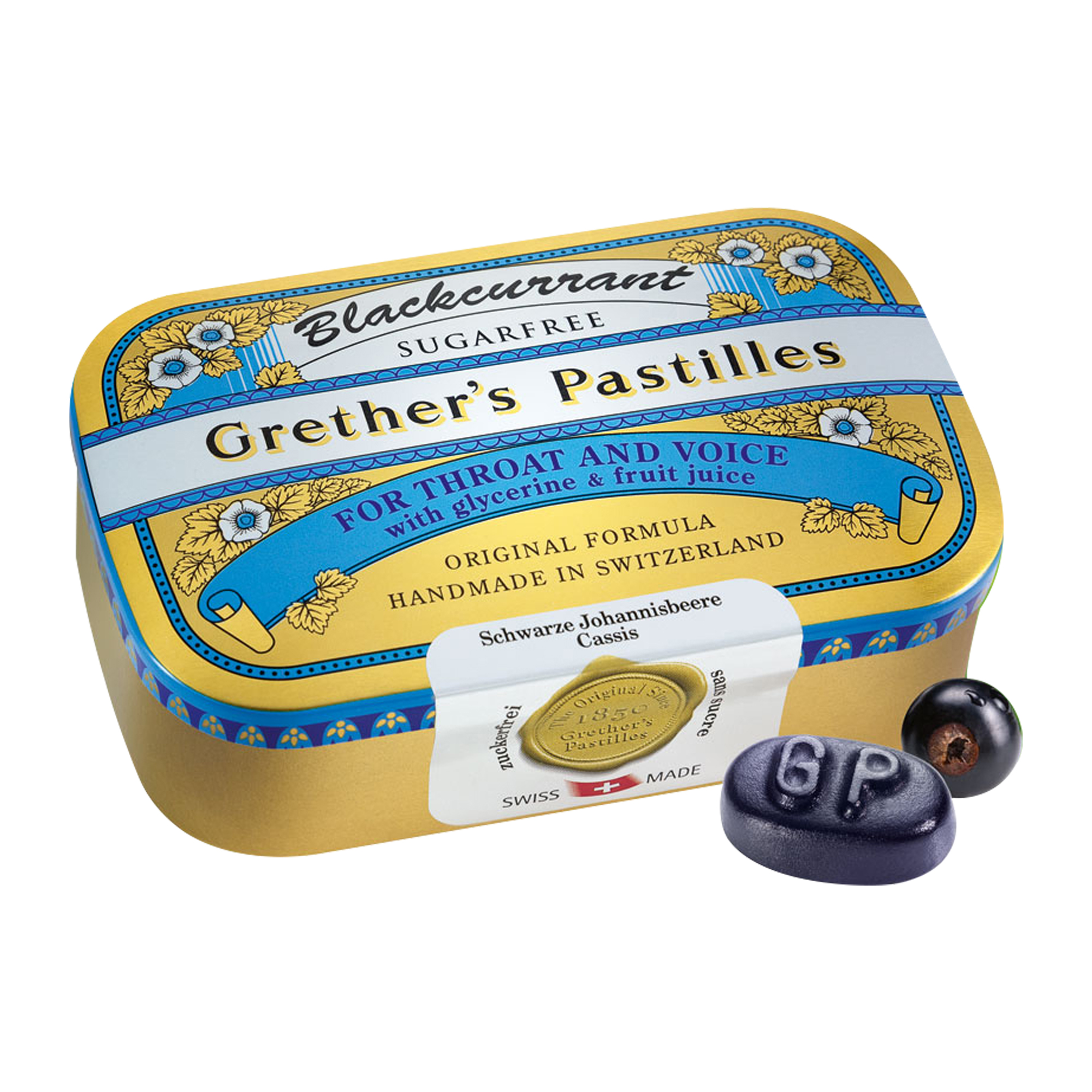 Grethers Blackcurrant Silber zf.Past.Dose 110 g Pastillen