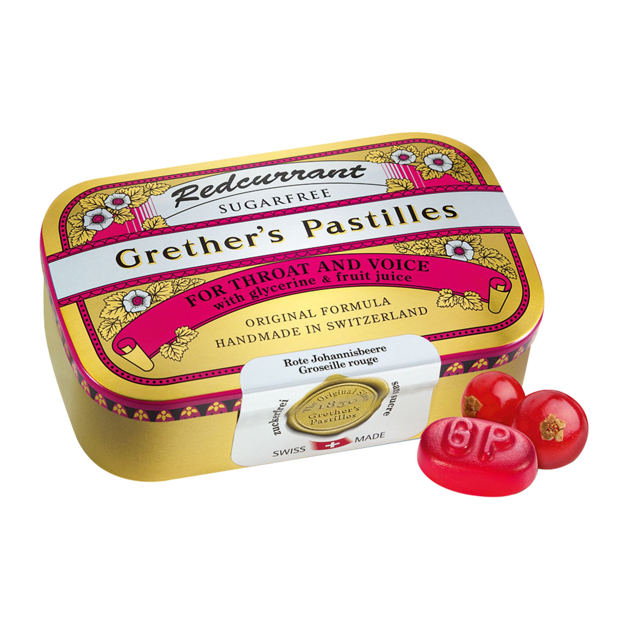 Grethers Redcurrant+Vitamin C zuckerfrei Pastillen 110 g