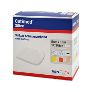 Cutimed Siltec Schaumverband 5x6 cm sanft haftend