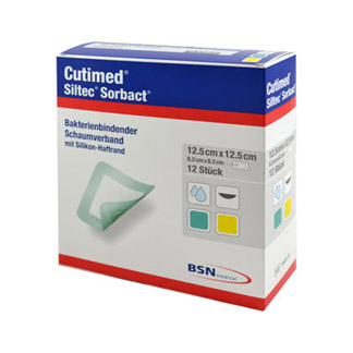 Cutimed Siltec Sorbact PU-Verband 12,5x12,5 cm