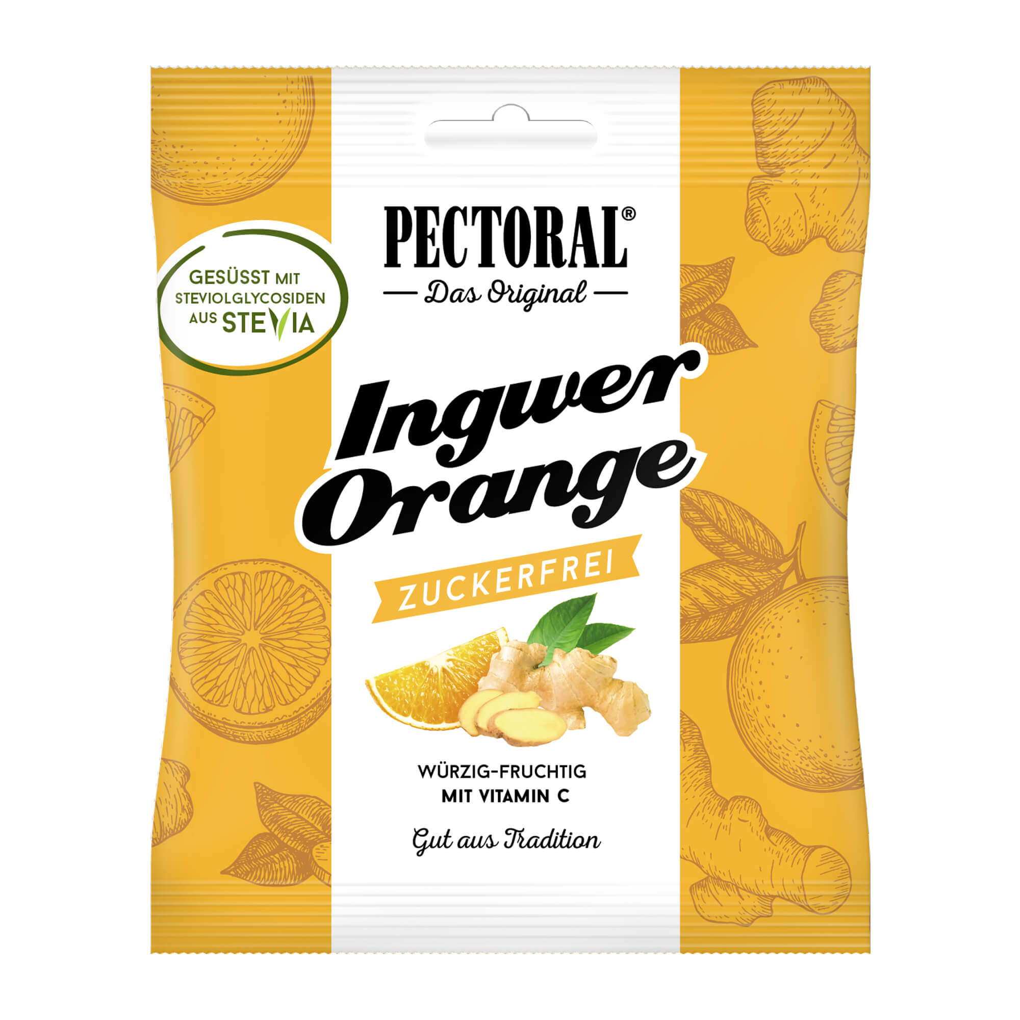 Pectoral Ingwer Orange Bonbons Zuckerfrei - None