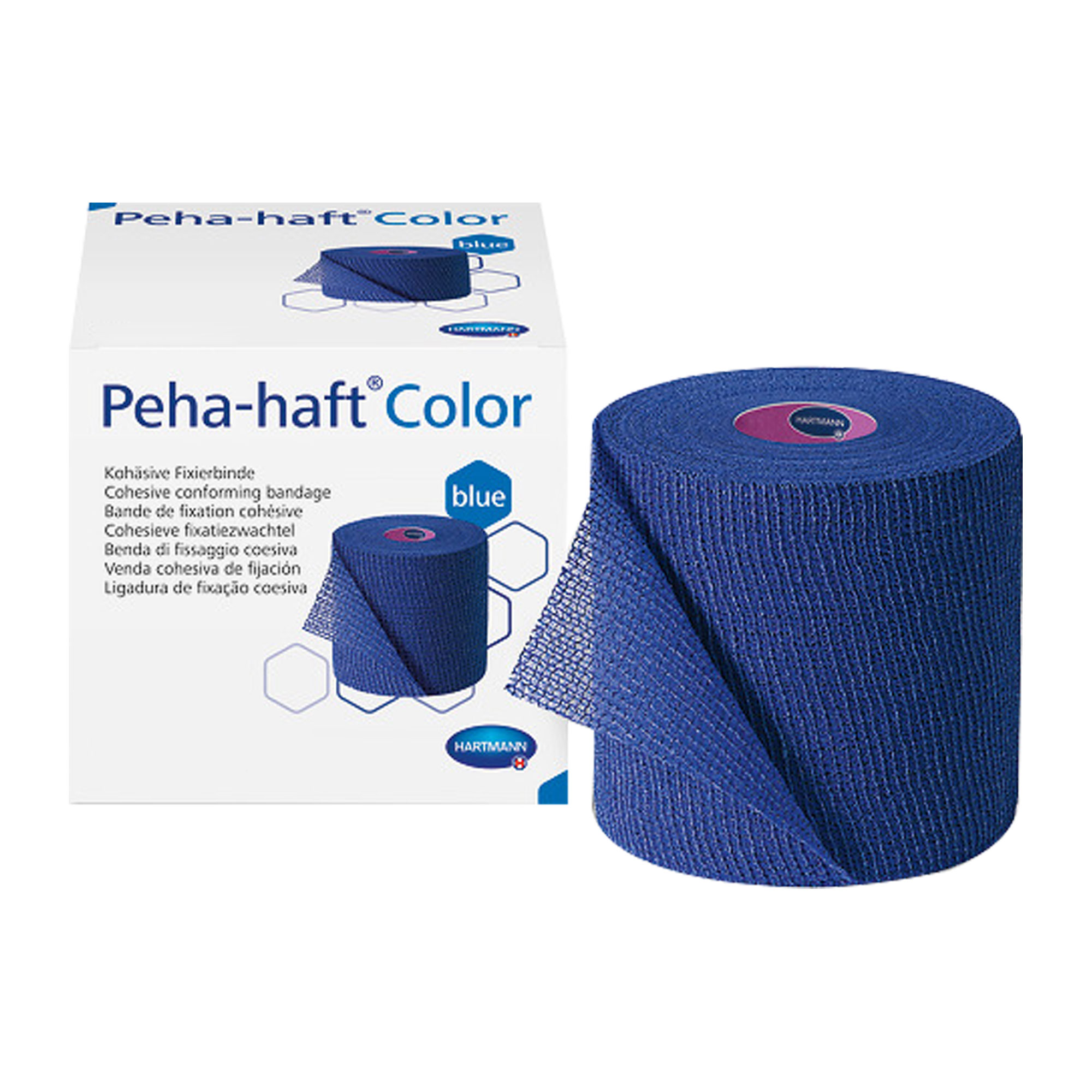 Peha Haft Color Fixierbinde latexf.10 cm x 20 m blau