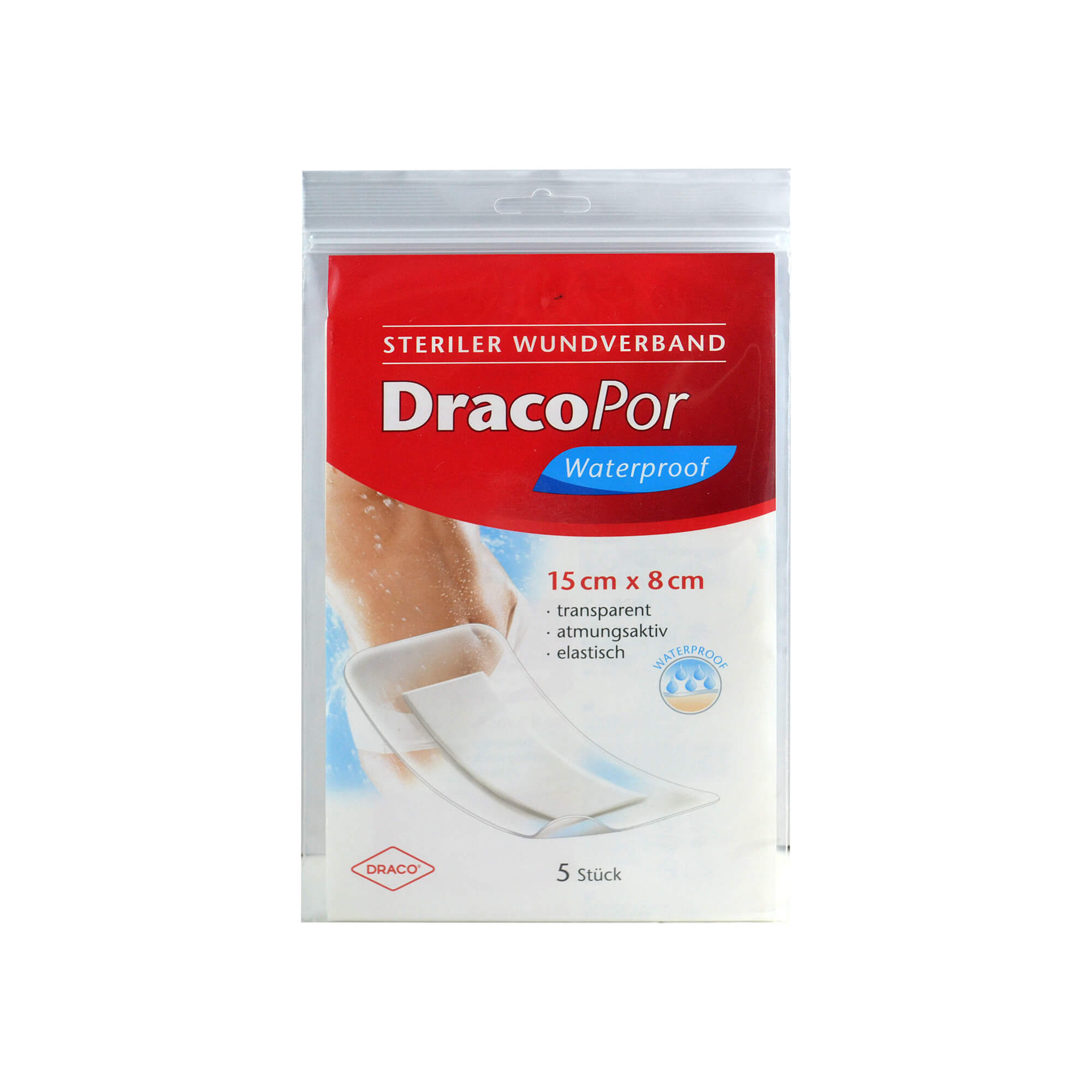 Dracopor Waterproof Wundverband 8X15 Cm Steril - None