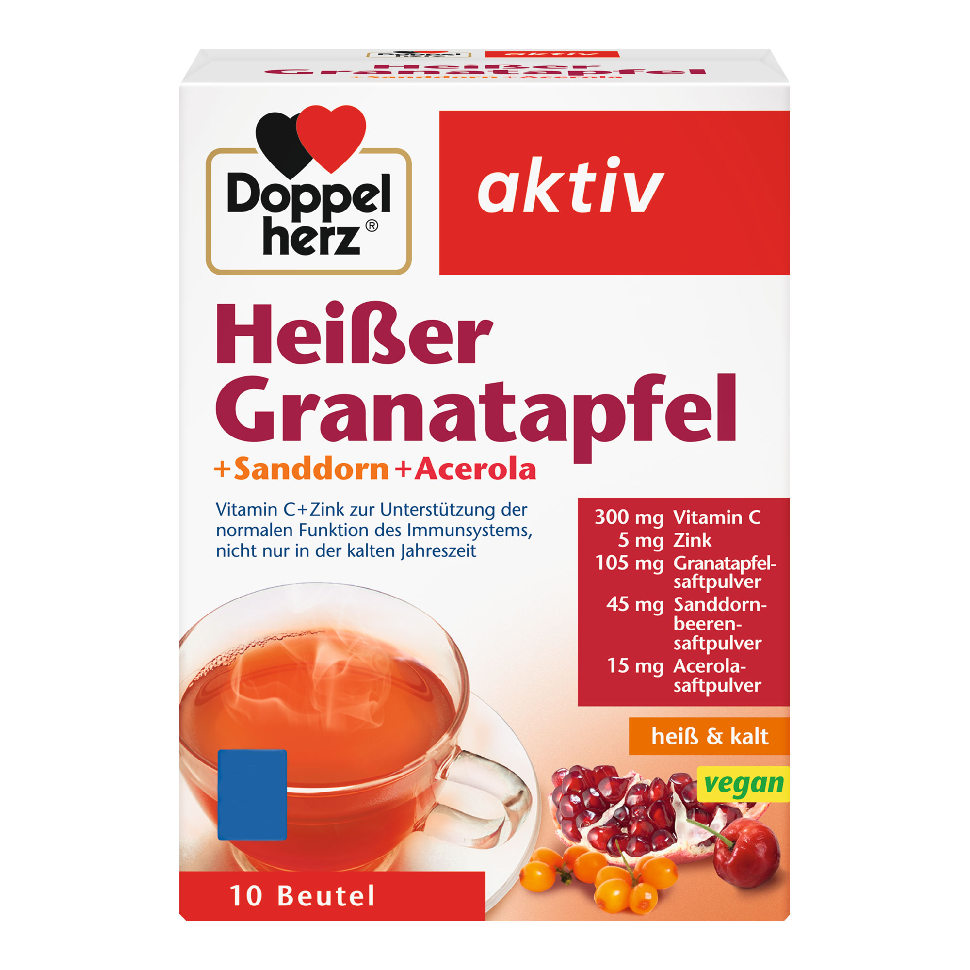 Doppelherz Heißer Granatapfel + Sanddorn + Acerola Aktiv - None