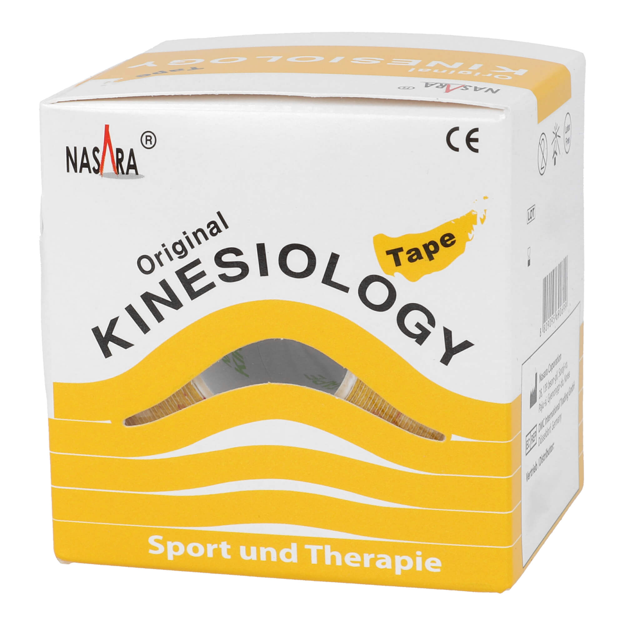 Nasara Kinesio Tape 5 cm x 5 m gelb inkl.Spenderbox