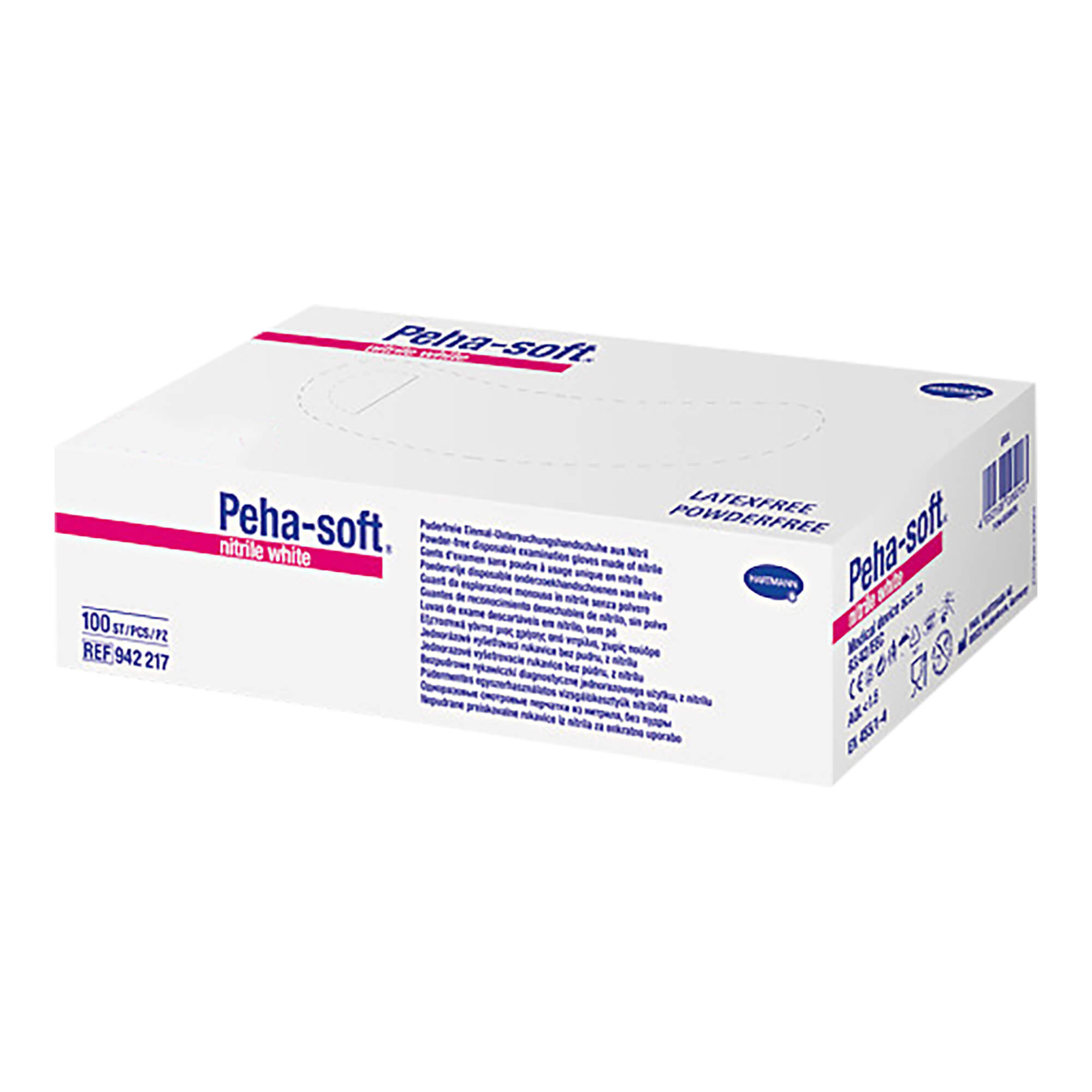 Peha Soft nitrile white Untersuchungshandschuhe puderfrei unsteril L