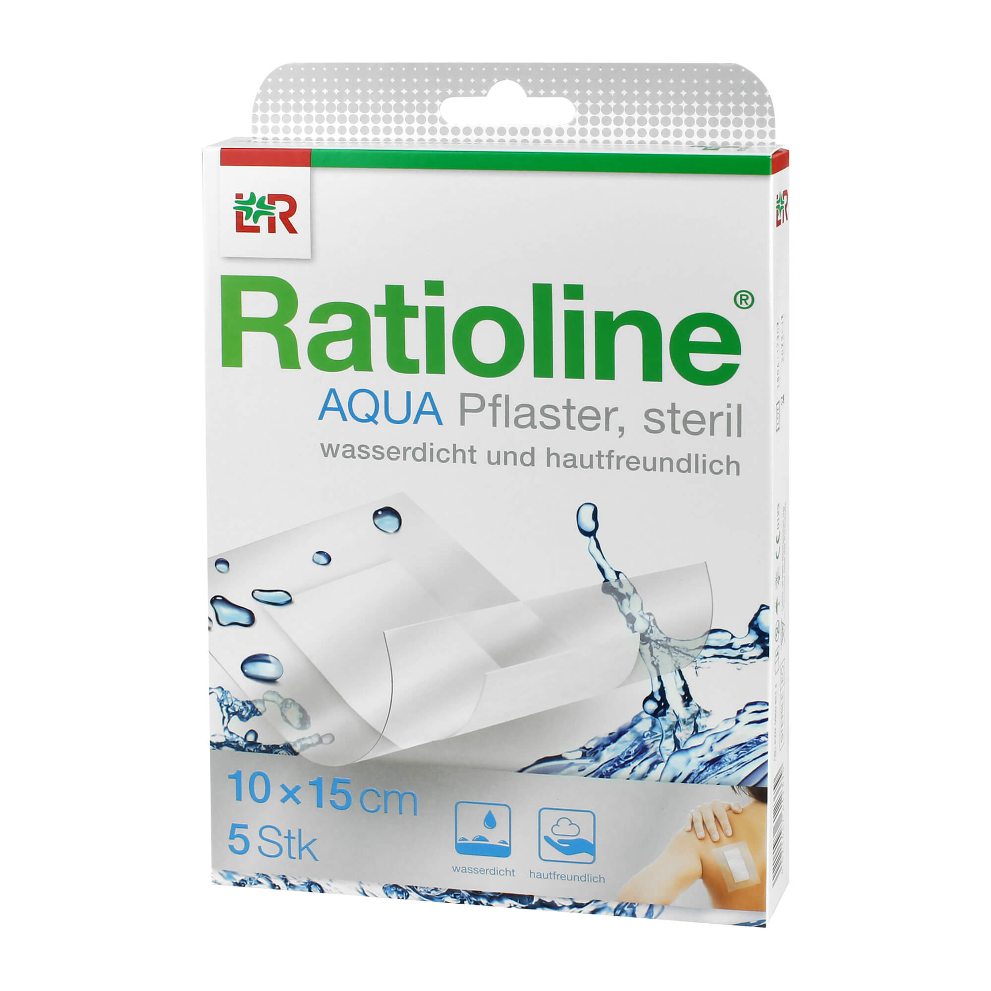 Ratioline aqua Duschpflaster Plus 10x15 cm steril