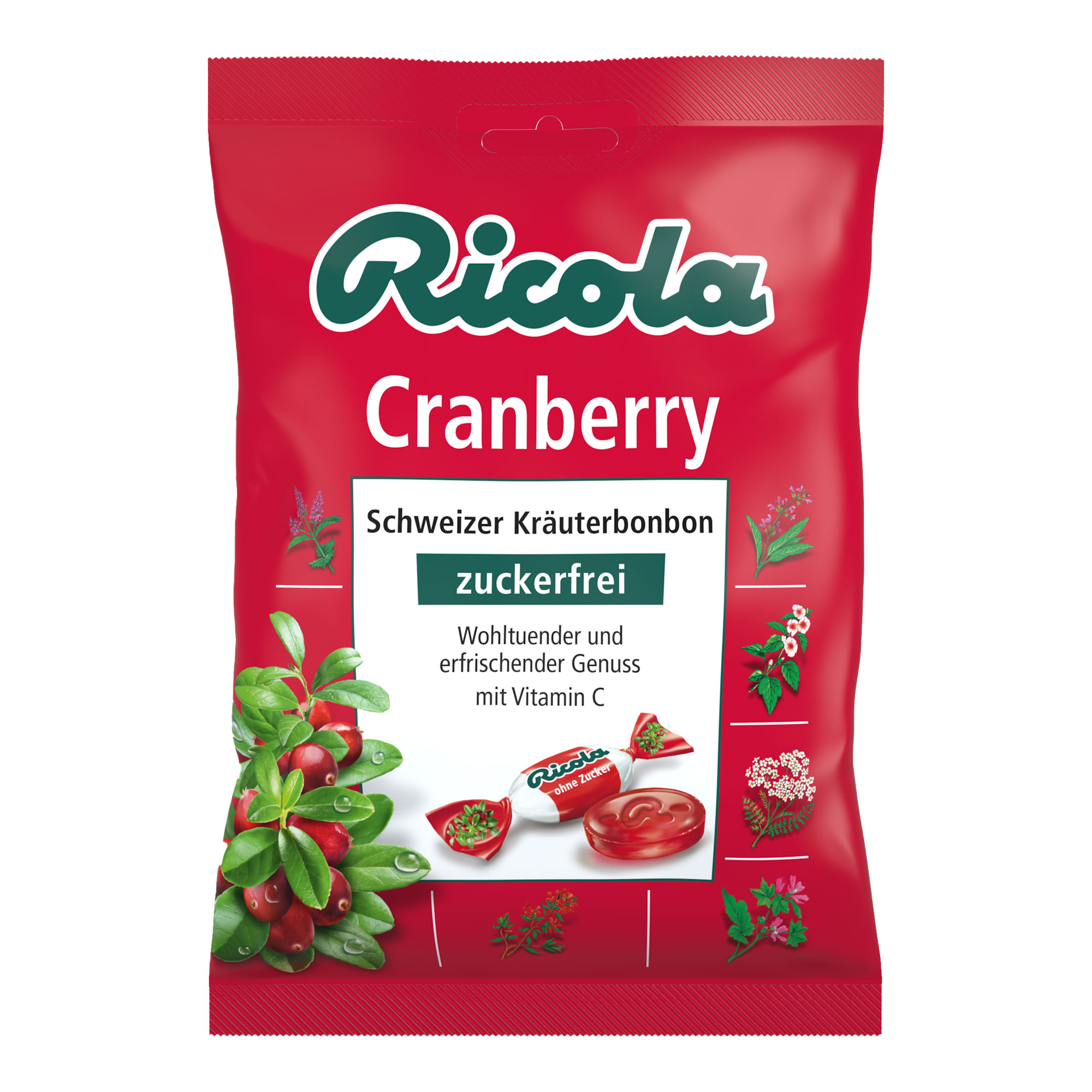 Ricola ohne Zucker Cranberry Bonbons