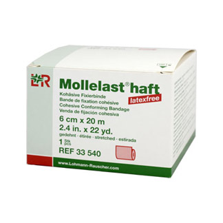 Mollelast haft latexfrei 6cmx20m gedehnt rot