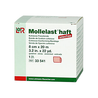 Mollelast haft latexfrei 8cmx20m gedehnt rot