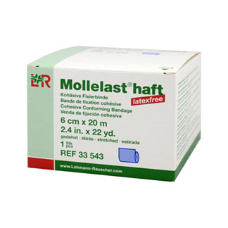 Mollelast haft latexfrei 6cmx20m gedehnt blau