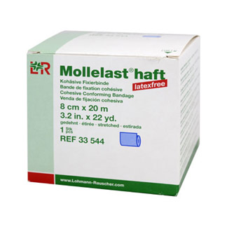 Mollelast haft latexfrei 8cmx20m gedehnt blau